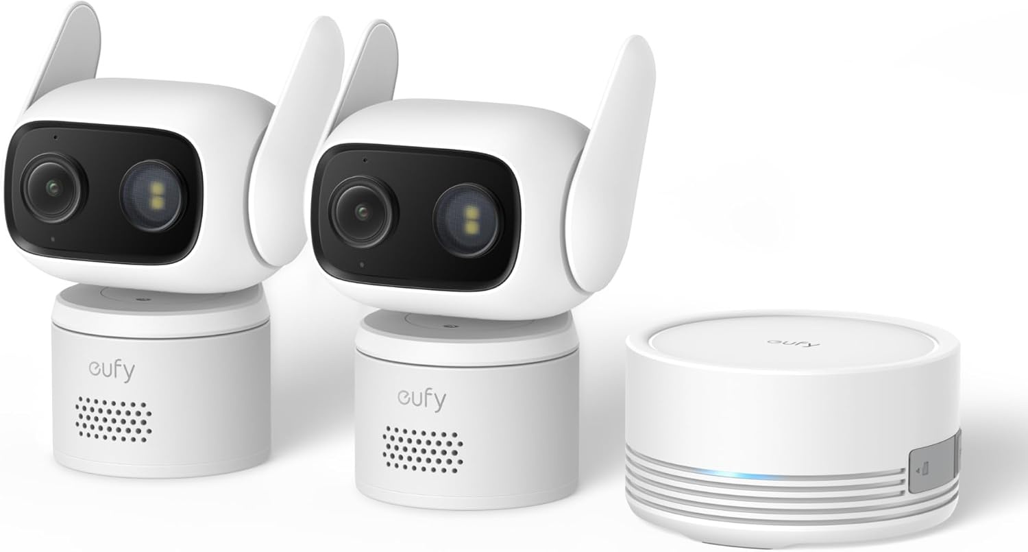 image:imageeufy Security IndoorOutdoor Camera C31 IP66 SpotlightFree Color Night Vision360 Pan ampTilt AutoTrackingAI HumanVehiclePetCry Detection 247 RecordingDual External AntennasNo Subscriptionwhite