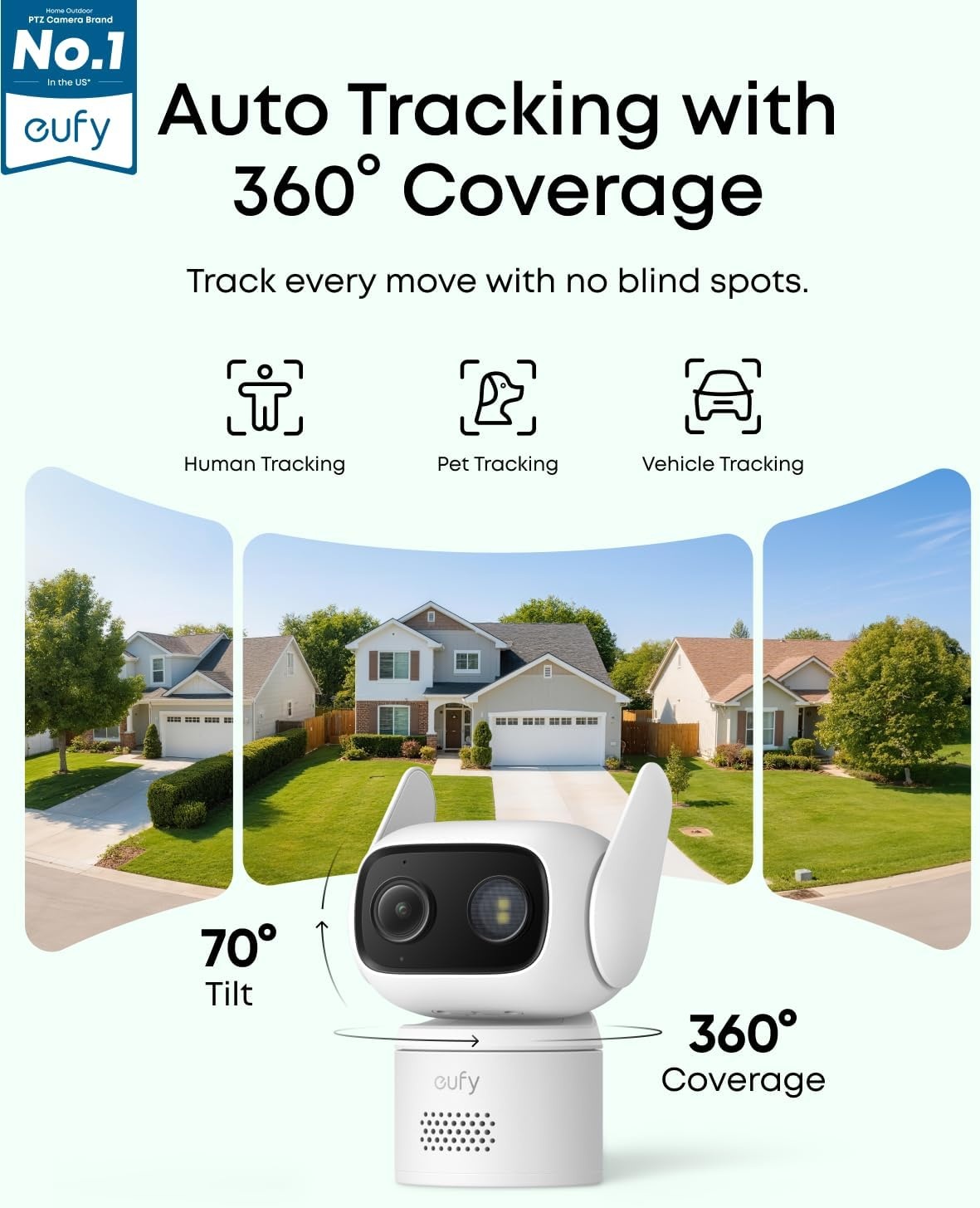 image:imageeufy Security IndoorOutdoor Camera C31 IP66 SpotlightFree Color Night Vision360 Pan ampTilt AutoTrackingAI HumanVehiclePetCry Detection 247 RecordingDual External AntennasNo Subscriptionwhite