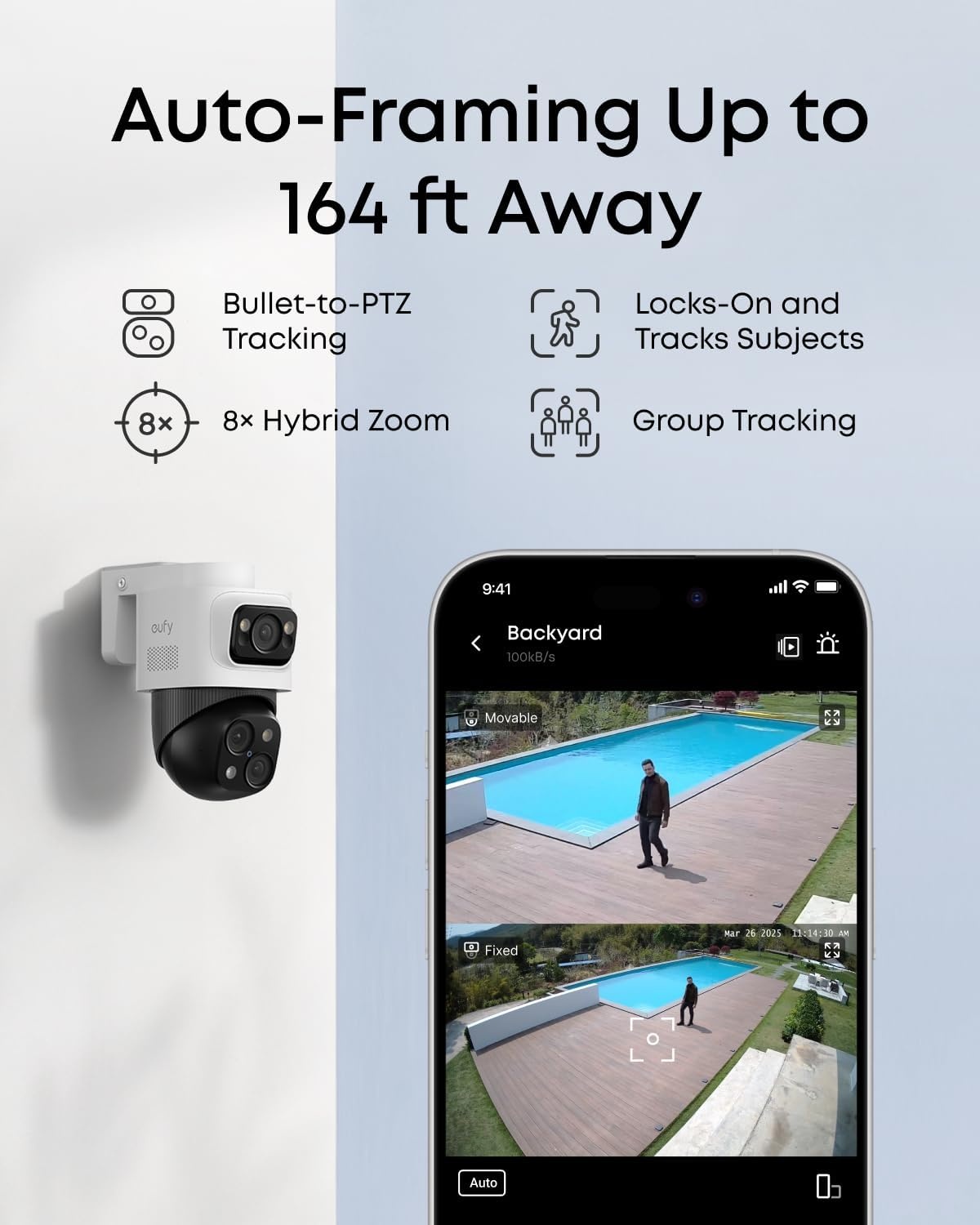image:imageeufy Security PoE NVR Security System E40247 RecordingUp to 16CH 2TB HDD 8 4K Bullet Cams Wired Outdoor Cam 4K UHD 122 FOV Color Night VisionAI Detection Red and Blue Strobe2BulletPTZ2Bullet Cams
