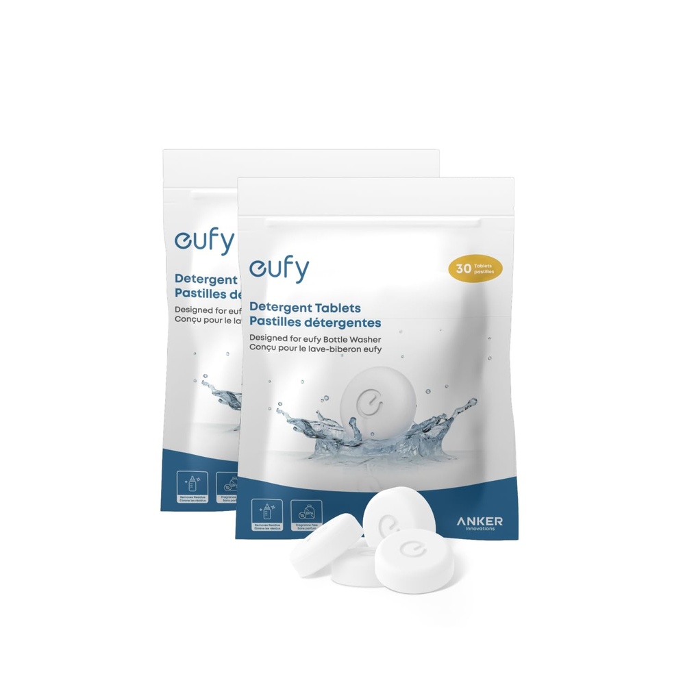 image:imageeufy Security Baby Bottle Washer Detergent Tablets 60 Count 2Pack  Deep Cleaning for Spotless Bottles Pump Parts amp Feeding Essentials Removes Milk Residue BPAFree