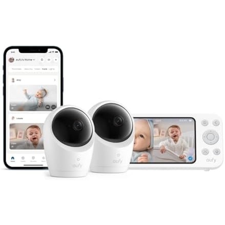 image:imageeufy Security Baby Monitor E20 with 2K HD Camera 5 720p Display amp Baby Monitor E20 AddOn Camera 2K HD Resolution Bundle