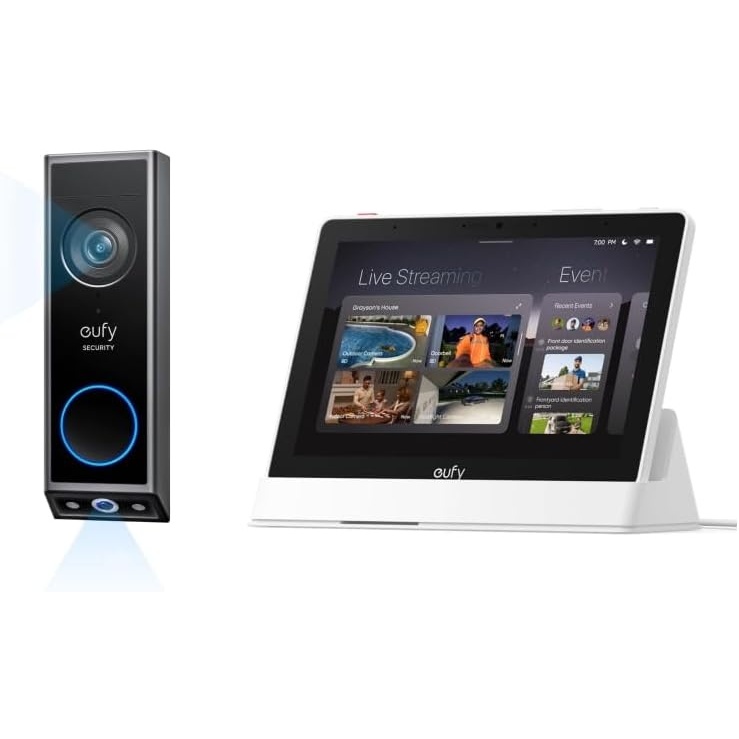 image:imageeufy Security Video Doorbell E340 Battery Powered with Smart Display E10 Dual Cameras with Delivery Guard 2K Full HD and Color Night Vision No Monthly Fee