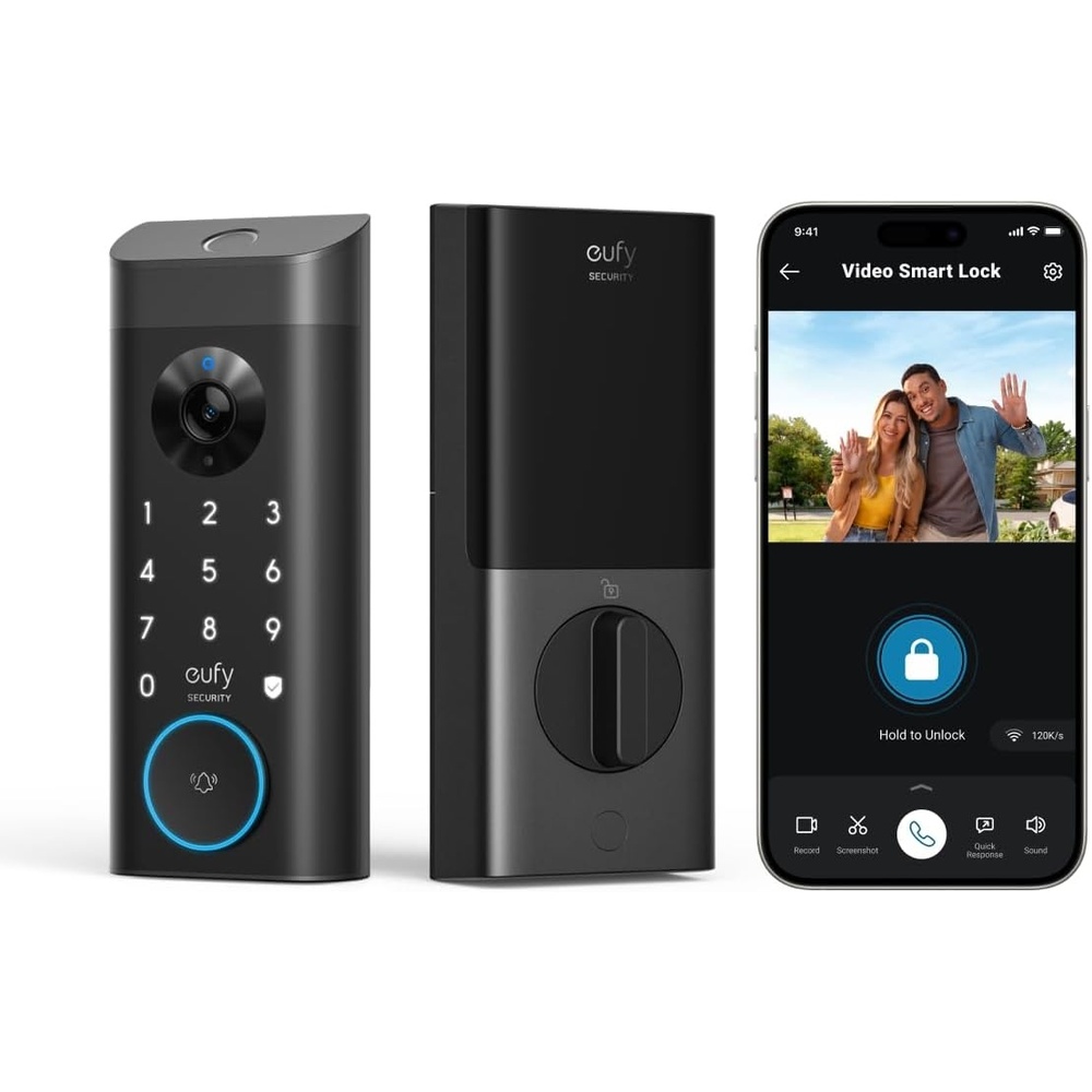 image:imageeufy Security Video Smart Lock E330 3in1 CameraDoorbellFingerprint Keyless Entry Door Lock Smart Builtin WiFi Deadbolt for Front Door Auto Lock 8 GB Builtin Storage Easy InstallationFingerprint Keyless Entry