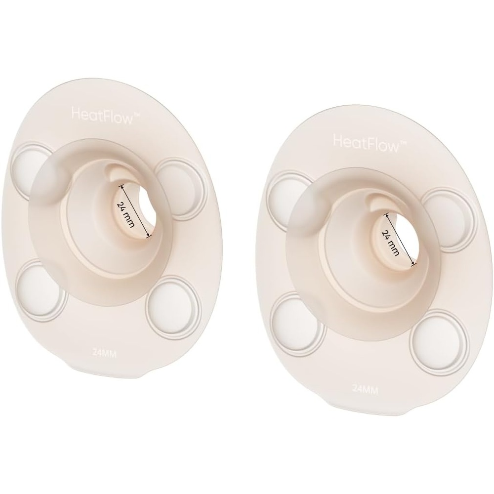 image:imageeufy Security Wearable Breast Pump S2 Pro 24mm Flange 2Pack  Pump Replacement Parts FoodGrade Silicone supports HeatFlow20 Tech for a Durable Ergonomic amp Comfortable Fit
