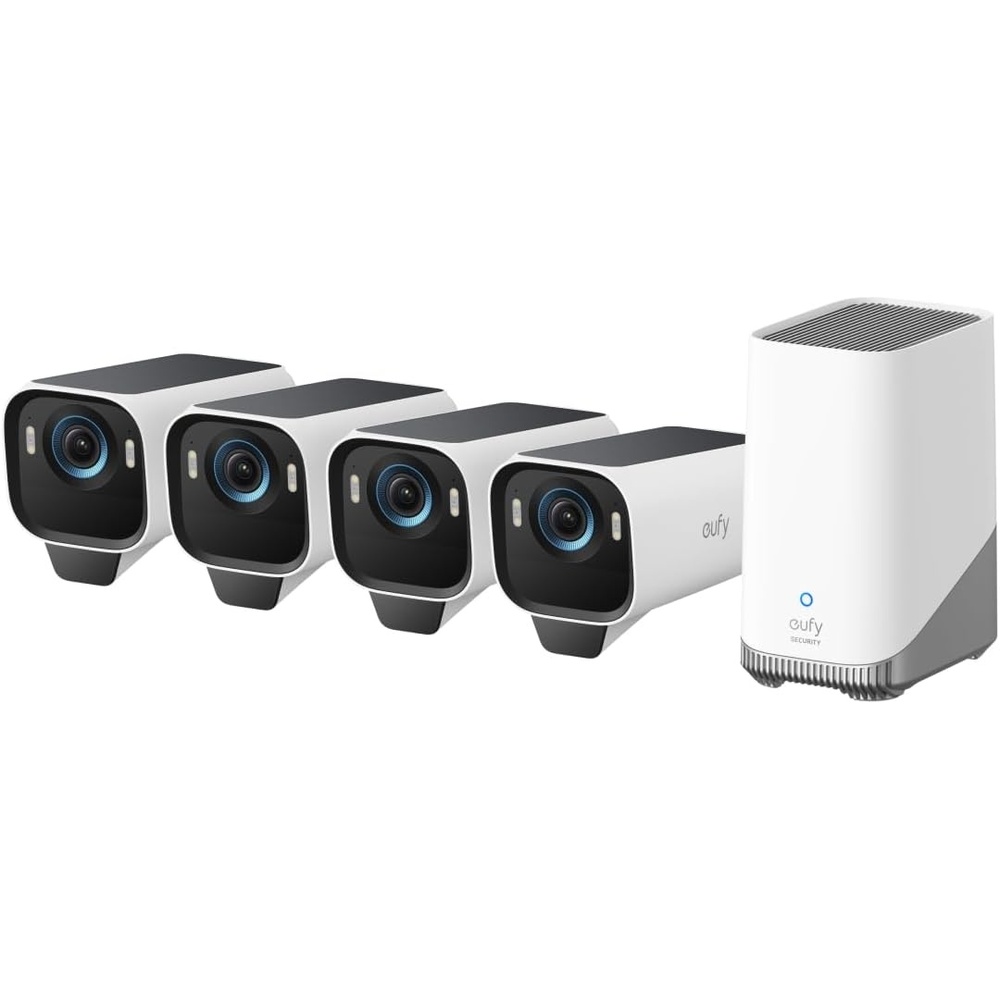 image:imageeufy Security eufyCam S3 Pro 2Cam Kit Solar Camera Outdoor Wireless MaxColor Night Vision 4K Security Camera with Solar Panel Facial Recognition Builtin Local Storage Up to 16TB4Cam Kit