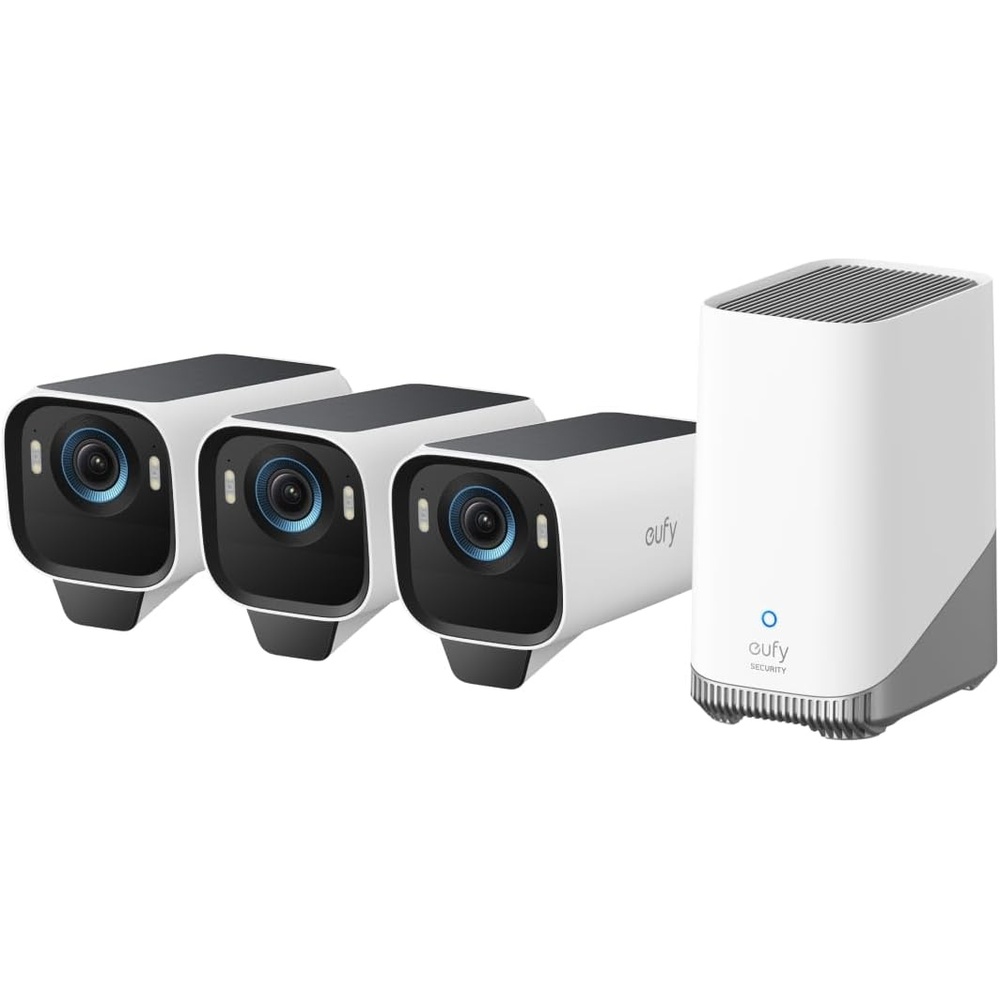 image:imageeufy Security eufyCam S3 Pro 2Cam Kit Solar Camera Outdoor Wireless MaxColor Night Vision 4K Security Camera with Solar Panel Facial Recognition Builtin Local Storage Up to 16TB3Cam Kit