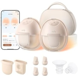 eufy Heated Wearable Breast Pump S1 Pro with Original Diaphragm (2-Pack), Original Duckbill Valvue (4-Pack) and Security Original 15mm Sizing Inserts (2-Pack), Slim Hands-Free Breast Pump