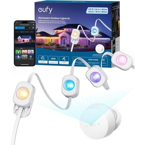 eufy Permanent Outdoor Lights S4, Radar-Activated, 200ft with 144 RGBWW LED String Lights for Daily, Accent and Christmas Decorations, AI Themes, Work Cams, Matter Support, IP67 Waterproof(White)