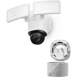eufy Security Dual-Lens 360°Coverage Floodlight Camera E340,Security Camera Outdoor, Pan &Tilt,AI Detection&Tracking,8× Hybrid Zoom,No Monthly Fee, 24/7 Recording, Dual-Band Wi-Fi 6, 2000 LM,Wired(floodlightcam with cable)