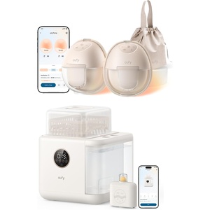eufy Security Heated Wearable Breast Pump S1 with Bottle Washer S1 Pro, Built-in Water Softener, All-in-One 3D HydroBlast Washer, 212°F Steam Sterilizer & Thoroughly Fast Dryer,