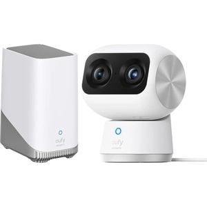eufy Security Indoor Cam S350 with HomeBase 3, Dual Cameras, 4K UHD Resolution Security Camera with 8× Zoom and 360° PTZ, Human/Pet AI, Dual-Band Wi-Fi 6