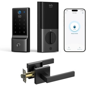 eufy Security Smart Lock C220, Fingerprint Keyless Entry Door Lock, Built-in Wi-Fi, App Remote Control, Front Door Smart Lock Deadbolt, 8Months Battery, Reliable Power, IP53 Waterproof, BHMA Grade 3(Black)