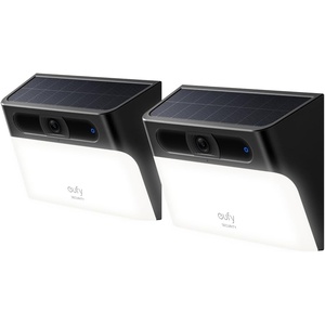 eufy Security Solar Wall Light Cam S120, Solar Security Cameras Wireless Outdoor, Built-in 8GB Storage, Forever Power, Motion Activated Light, AI Detection, IP65 Waterproof, Spotlight, No Monthly Fee(2-Cam Pack)