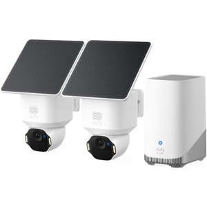 eufy Security SoloCam E42, 4-Cam Kit, 4K Solar Security Camera | AI Facial Recognition & Motion Tracking, Strobe Light, Pan & Tilt, Solar Powered, Built-in Local Storage (Up to 16TB)(2-Cam Kit)