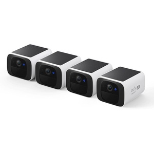 eufy Security SoloCam S220, Solar Security Camera, Wireless Camera Outdoor | 2K Resolution, Continuous Power, Built-in 8GB, No Subscription, HomeBase 3 Compatible, for Outdoor Surveillance(4-Cam Pack)