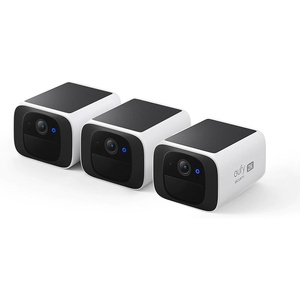 eufy Security SoloCam S220, Solar Security Camera, Wireless Camera Outdoor | 2K Resolution, Continuous Power, Built-in 8GB, No Subscription, HomeBase 3 Compatible, for Outdoor Surveillance(3-Cam Pack)