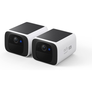 eufy Security SoloCam S220, Solar Security Camera, Wireless Camera Outdoor | 2K Resolution, Continuous Power, Built-in 8GB, No Subscription, HomeBase 3 Compatible, for Outdoor Surveillance(2-Cam Pack)