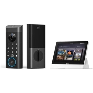 eufy Security Video Smart Lock E330 with eufy Smart Display E10, 3-in-1 Camera+Doorbell+Fingerprint Keyless Entry Door Lock