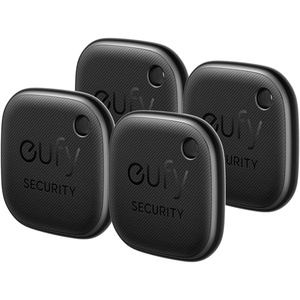 eufy Security by Anker SmartTrack Link (Black, 1-Pack), Android not Supported, Works with Apple Find My (iOS only), Key Finder, Bluetooth Tracker for Earbuds and Luggage, Phone Finder, Water Resistant(4 pack)