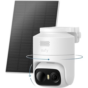 eufy Security eufyCam C37, Security Cameras Wireless Outdoor, 360° Pan & Tilt AI Tracking, 2K Solar Camera, Human/Pet/Vehicle Detection, Flexible Solar Panel, Color Night Vision, No Subscription(solo)