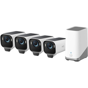 eufy Security eufyCam S3 Pro 2-Cam Kit, Solar Camera Outdoor Wireless, MaxColor Night Vision, 4K Security Camera with Solar Panel, Facial Recognition, Built-in Local Storage (Up to 16TB)(4-Cam Kit)