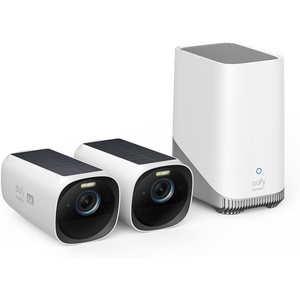 eufy Security eufyCam S330 (eufyCam 3) 4-Cam Kit, Security Camera Outdoor Wireless, 4K with Integrated Solar Panel, Face Recognition AI, Expandable Local Storage, Spotlight, No Monthly Fee(2-Cam Kit)