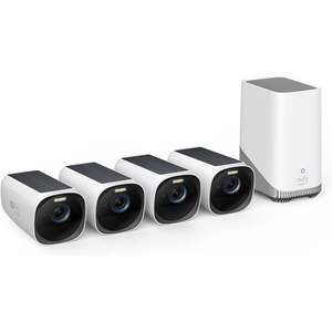 eufy Security eufyCam S330 (eufyCam 3) 4-Cam Kit, Security Camera Outdoor Wireless, 4K with Integrated Solar Panel, Face Recognition AI, Expandable Local Storage, Spotlight, No Monthly Fee(4-Cam Kit)