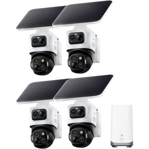 eufy Security eufyCam S4, 4-Cam Kit, 4K Solar, 3-Lens PTZ | 360° Coverage, Cross-Cam Tracking, AI Facial Recognition, 8X Auto Zoom, No Monthly Fee, Expandable up to 16TB(4-Cam Kit)
