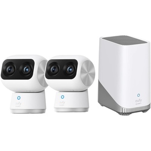 eufy Securtiy Indoor Cam Bundle：Indoor Cam S350 2-Cam Kit with HomeBase S380, Dual Cameras, 4K UHD Security Camera with 8× Zoom, 360° Camera, Baby Monitor, Pet Camera, Local Storage up to 16GB