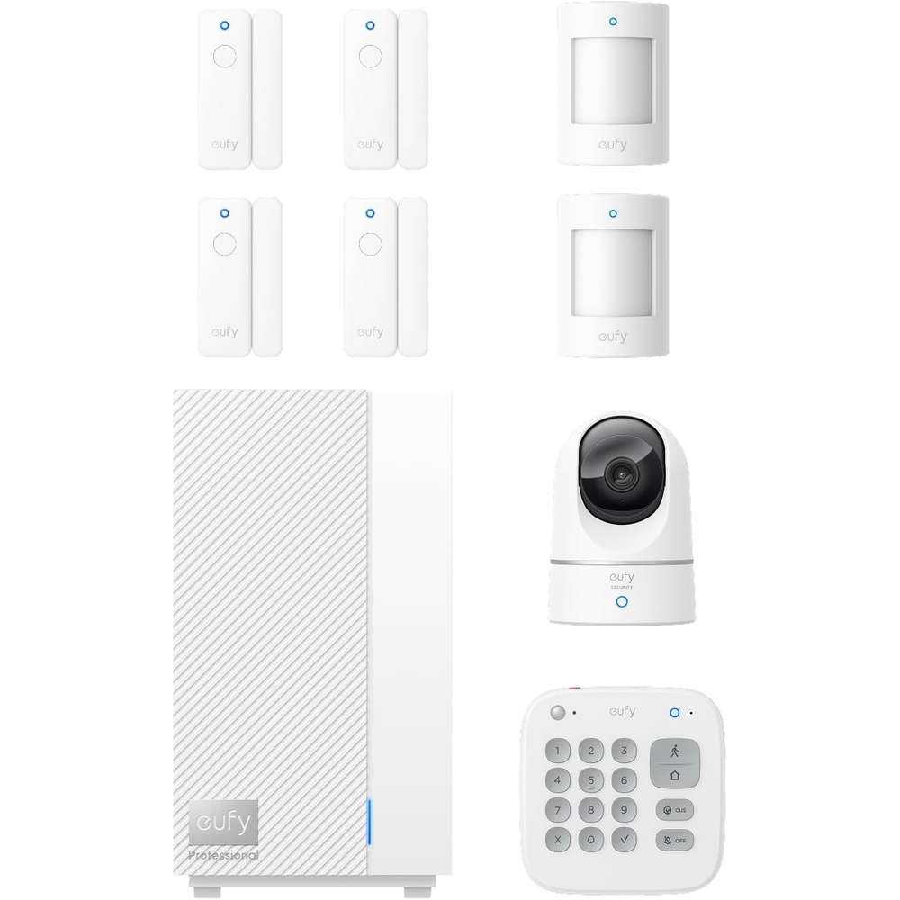 image:imageeufy 9Piece Professional System with HomeBase S1 Home Security System Video Surveillance Intrusion Detection 4G Battery Backup Easy Setup App Control Local Storage No Monthly Fee
