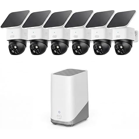 image:imageeufy Security SoloCam S340 6cam kit Solar Security Cameras Wireless Outdoor 360 Pan amp Tilt Surveillance No Blind Spots 24 GHz WiFi No Monthly Fee