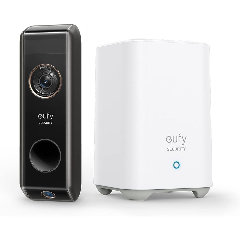 image:imageeufy Security Video Doorbell Dual Camera 2K HD Wireless BatteryPowered HomeBase Dual Motion Detection Smart Recognition No Monthly Fee 16GB StorageDoorbell S330Homebase