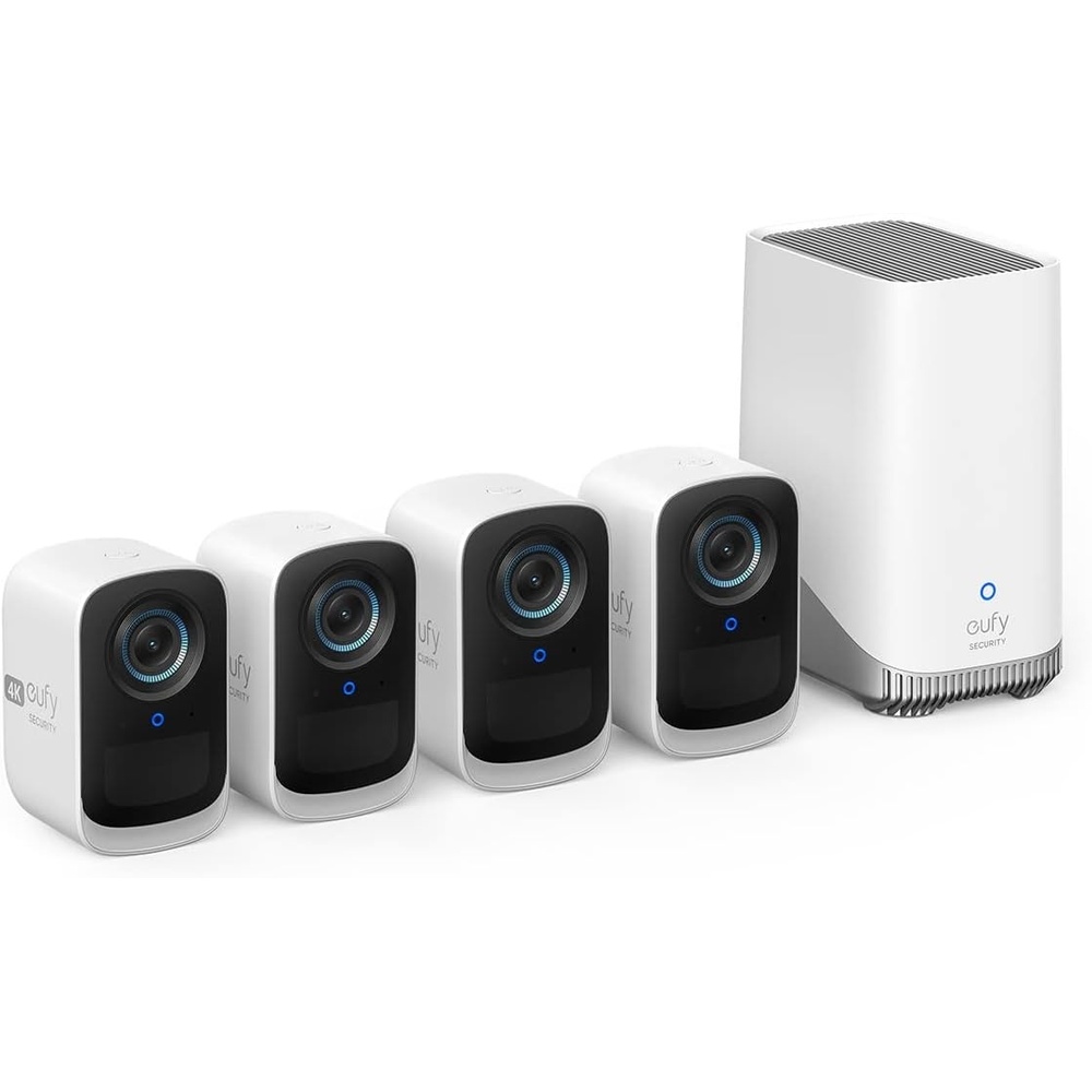 image:imageeufy Security eufyCam 3C 4Cam Kit Security Camera Outdoor Wireless 4K Camera Expandable Local Storage up to 16TB Face Recognition AI Spotlight Color Night Vision No Monthly Fee Renewed
