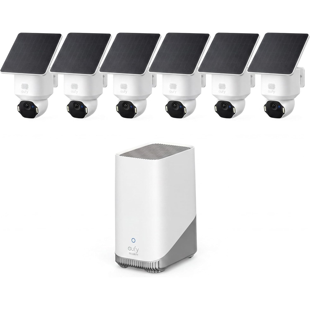 image:imageeufy SoloCam E426Cam Kit4K Security Camera Wireless Outdoor Solar Powered AI Motion Tracking Strobe Light Pan amp Tilt Facial Recognition Up to 16 TB Smart Home Compatible