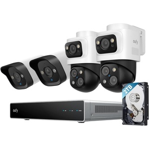 eufy PoE NVR System S4, 4-Cam, 2TB HDD, PoE Wired | 24/7 Recording, Up to 16CH, 2 Bullet-PTZ + 2 Bullet Cams, 360° PTZ, AI Auto Framing & Tracking, Smart Video Search(2Bullet-PTZ+2Bullet Cams)