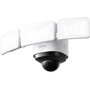 eufy Security S330 Floodlight Cam 2 Pro,360-Degree Pan & Tilt Coverage,2K Full HD,3,000 Lumens,Smart Lighting,Weatherproof,On-Device AI Subject Lock and Tracking,No Monthly Fee,Hardwired(Renewed)