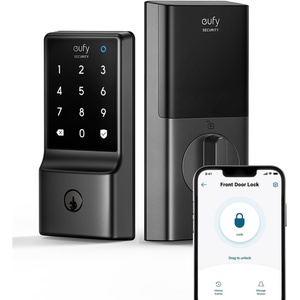 eufy Security Smart Lock C210, Keyless Entry Door Lock, Built-in WiFi Deadbolt, Smart Door Lock, No Bridge Required, Easy Installation, Touchscreen Keypad, App Remote Control, 4 AA Batteries Included(Black)