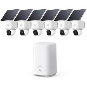 eufy Security SoloCam E30, 6-Cam Kit, Security Cameras Wireless Outdoor, Solar Camera Outdoor Wireless, 360° Pan, AI Tracking, 2K Clarity, No Monthly Fee