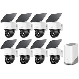 eufy Security SoloCam S340 8-Cam Kit (HomeBase S380), Solar Security Camera, Wireless Outdoor Camera, 360° Pan and Tilt Surveillance, No Blind Spots, 2.4 GHz Wi-Fi, No Monthly Fee