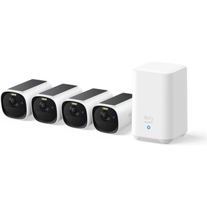 eufy Security eufyCam E40 2-Cam Kit, 2K MaxColor Night Vision，Built-in 16GB | Solar Security Camera, Integrated Solar Panel, Local Storage, No Monthly Fee, Easy Set-up, IP66，Advanced PIR and AI Detection(4-Cam Kit)