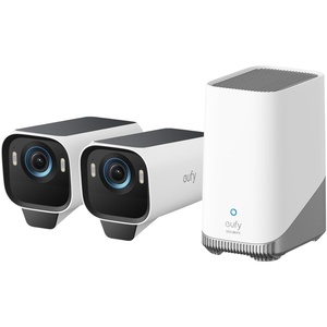 eufy Security eufyCam S3 Pro, 2-Cam Kit, 4K Solar Outdoor (Renewed) | MaxColor Night Vision, AI Facial Recognition, Solar-Powered, Built-in Local Storage (Up to 16TB), No Monthly Fee