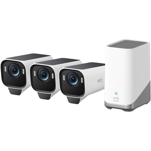 eufy Security eufyCam S3 Pro, 3-Cam Kit, 4K Solar Outdoor (Renewed) | MaxColor Night Vision, AI Face Recognition, Solar-Powered, No Monthly Fee, Built-in Local Storage (Up to 16TB)