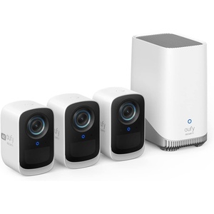 eufy Security eufyCam S300(eufyCam 3C) 3-Cam Kit, Security Camera Outdoor Wireless, 4K Camera, Expandable Local Storage, Face Recognition AI, Spotlight, Color Night Vision, No Monthly Fee(3 Camera Kit)