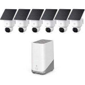 eufy SoloCam E42,6-Cam Kit,4K Security Camera Wireless Outdoor, Solar Powered, AI Motion Tracking, Strobe Light, Pan & Tilt, Facial Recognition, Up to 16 TB, Smart Home Compatible
